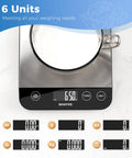 Top view of 33 Lb Digital Kitchen Scale With 1 Gram Accuracy, USB Rechargeable, Stainless Steel Platform, black display