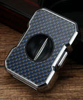 Guillotine Premium Cigar Cutter 23Mm Max Stainless Steel Sharp Double Blade For Clean Fast Cuts Blue Finish Cigar Scissors