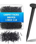 Heavy Duty Black Upholstery Tacks 1 Inch Bulk Furniture Hardware For Fast Home Repairs Strong Steel Pins in a container.