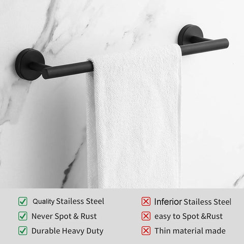 Matte Black 10 Piece Bathroom Hardware Set Includes Two 24 Inch Towel Bars A Towel Ring A Toilet Paper Holder And Four Robe Hooks Rustproof Metal Bath Accessories For A Modern Home Upgrade towel bar with towel