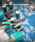 Close-up of BT20A Pro Bluetooth 5.0 Amplifier circuit board with customizable op-amp chip for enhanced audio control.