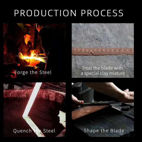 Production process for Hand Forged Katana Sword With T10 High Carbon Steel Clay Tempered Full Tang 41 Inch Overall Length