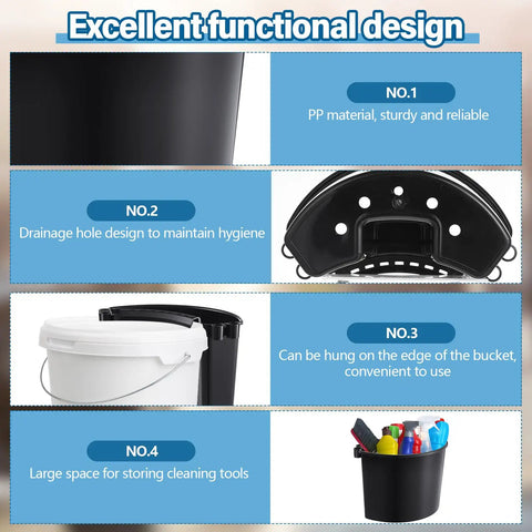 Two Pack Car Detailing Bucket Organizer Set With 10.2 x 7.8 x 5.5 Inch Buckets Caddy showcasing design features and uses