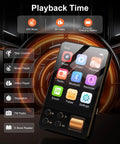 128GB Bluetooth 5.4 MP3 Player With Built In HD Speaker FM Radio Voice Recorder HiFi Sound E Book shown with app icons