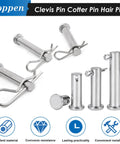 132-Piece Clevis Pin, Cotter Pin, And Hair Pin Set With 304 Stainless Steel, showing various sizes and styles of pins and clips.