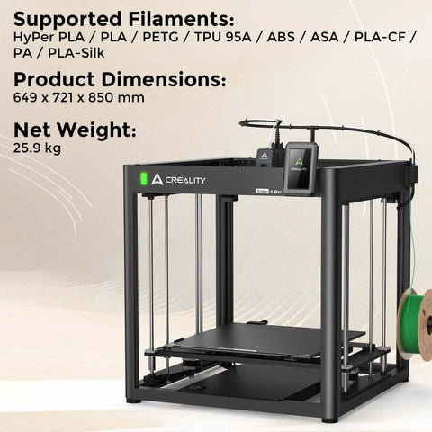 Ender-5 Max 3D Printer With Massive 400x400x400mm Build Volume, detailed view showing structure and control panel, black color.