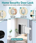 Upgraded Portable Security Door Reinforcement Lock No Drilling Flip Latch Keeps Unwanted Entry Out for Inward Opening Doors