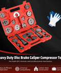 Pro Grade 24 Piece Disc Brake Caliper Wind Back Tool Set with carry case and gloves
