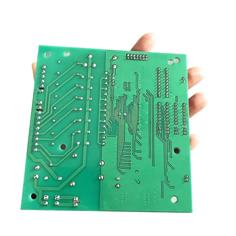 Green PCB board for M27 Coffee Machine PCB Control Board Replacement, Universal Mainboard For Espresso Makers, close-up view.