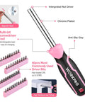 Pink 277 Piece Home Repair Kit With Wide Mouth 13 Inch Tool Bag Hammer Screwdrivers Pliers Wrenches And Essential Diy Household Tools For Quick Pro Grade Home Fixes featuring screwdrivers and driver bits