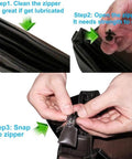 Demonstration of 12 Pack Black Zipper Pulls Replacement Kit Universal Zip Slider Teeth Zippers Quick Fix For Jackets And Garments