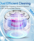 Sleek Ultrasonic Cleaner Kicks Deep Grime From Retainers Mouth Guards And Braces With Dual Modes In 360° Cleaning Pod.
