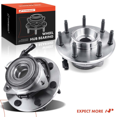 2 Pack Front Wheel Bearing And Hub Assembly For Ford F-150 And F-250 7-Lug ABS 4WD 1997-2004 with box packaging