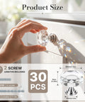 30 Pack Sparkling Clear Glass Cabinet Knobs 1 1/4 Inch Silver Polygon Drawer Pulls Kitchen Cupboard Hardware shiny glass knob on drawer