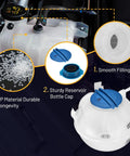 Image showing Engine Coolant Reservoir Tank 1K0121407A Replacement for VW Jetta with details on PP material, bottle cap, and filling port.