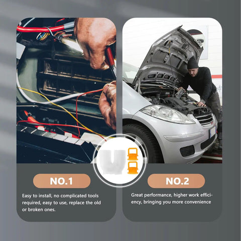 Mechanic using Shifter Cable Bushing Kit For General Mid Size Pickup Vehicles 3 Piece Orange Transmission Linkage Replacement