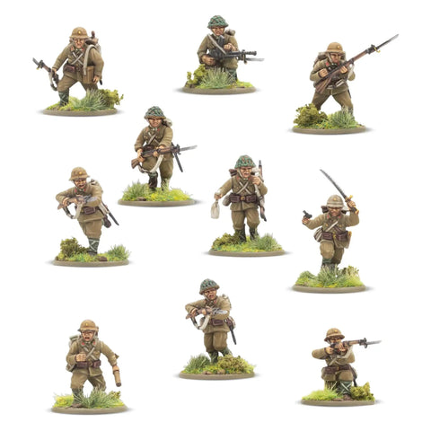 Japanese Army Infantry Platoon 28mm Plastic Miniatures For Bolt Action War Gaming World War II Tabletop Figures including rifles and swords