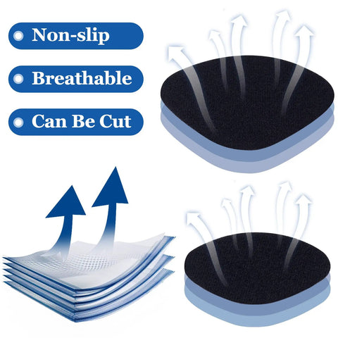 Self Adhesive Shoe Repair Patches Kit For Holes In Sneakers And Leather Shoes, showing breathable fabric mesh heel liners
