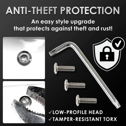 Real Deal M6 Stainless Steel License Plate Screws For Toyota Land Cruiser 250 2024 Plus Anti Theft Tamper Proof Security Bolts With Torx Key in detail.