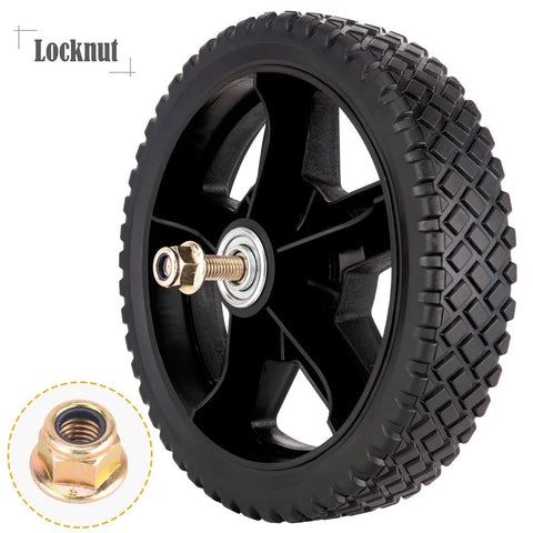 2 Pack 8 Inch Lawn Mower Wheels With Inner And Outer Bearings Fits Most Standard Push Mowers Includes Bolts And Nuts