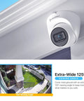 UltraHD 4K Outdoor Security Turret Cam PoE With 3840x2160 Clarity 98ft Night Vision 125 Degree Wide Field Of View installed outside