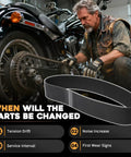 Heavy Duty 3 Inch HTD Drive Belt 141T 8MM Fits Harley Davidson Softail EVO 1990-2006 BDL Kit shown during installation on motorcycle.