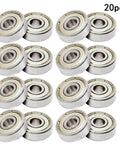 20-pack of 626ZZ Deep Groove Ball Bearings Set, double shielded, carbon steel, 6mm bore, 19mm outer diameter, 6mm width