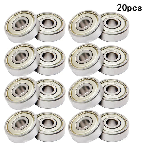 20-pack of 626ZZ Deep Groove Ball Bearings Set, double shielded, carbon steel, 6mm bore, 19mm outer diameter, 6mm width
