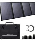 40W Portable Foldable Solar Panel Charger with kickstand, 10-in-1 connectors, DC cable, USB QC3, for outdoor power stations