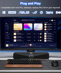 CS30 Bluetooth Desktop Speakers With USB Plug And Play For PC, Laptop, Tablet in front of monitor with keyboard and mouse