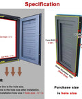 Heavy Duty Lockable Recessed Aluminum Access Door Panel 20X32 Inches specification with hole dimensions and mounting details.