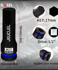 17mm Hex Impact Socket For Half Inch Drive Tough CrMo Steel Lengthened Hex Bit Adapter For Electric Ratchet Wrenches