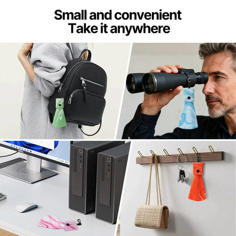 Grab And Go Ultra Portable Microfiber Cleaning Cloths With Keychain for eyeglasses and electronics in multiple settings