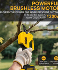Person using Electric Pruning Shears For 20V Max Battery Brushless Cordless Branch Cutter Pruner With A 1.4 Inch Cut Capacity on tree