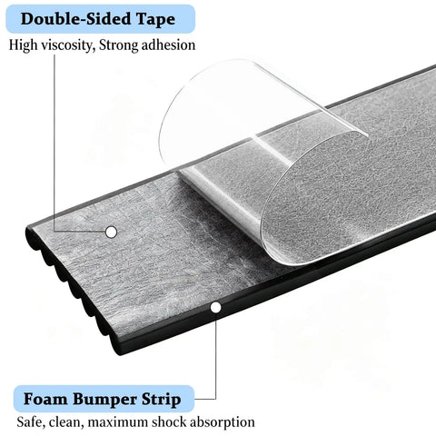 Thick W Shape Baby Proofing Edge Protectors Soft Foam Corner Guards Self Adhesive Furniture Bumpers with double-sided tape.