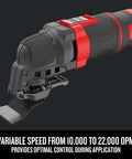Corded Oscillating Tool Kit With 3 Amp Motor Tool Free Universal Attachment System Blades Sandpaper And Tool Bag Versatrack Compatible