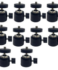 One Quarter Inch Swivel Mini Ball Head Tripod Mount For DSLR Cameras Camcorders Lights And Tripods With 360 Degree Rotation And Secure Grip 10 Pack close-up