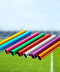 Aluminum Relay Batons For Track And Field, 29 Cm Long, 3.8 Cm Diameter, 50 G Each, Smooth Edges For Safe Grip, Corrosion Resistant High Strength Surface, Official Size Meets National Athletics Federation Standards, 4 Pack in assorted colors