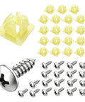 Top Shelf Heavy Duty License Plate Fastener Kit Featuring 20 Pcs Rust Resistant Stainless Steel Screws And No Sweat Nylon Screw Inserts Universal Car Truck Mount. Kit includes nylon screw inserts and stainless steel screws.