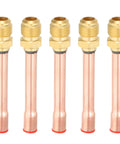 5 Pcs Flare Connector Set For Three Eighths Inch SAE 45 Degree Brass Pipe Fittings, Male Thread Adapters shown vertically