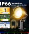 Brighten Outdoor Space With 12W Landscape Lighting 120V Warm White 2700K Garden Spotlights IP66 Waterproof showcasing durability against heat, water, and frost.