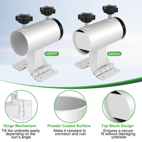 Hang Your Shade Like A Pro With This Adjustable Deck Umbrella Mount For Railings And Posts Outdoor Clamp Brackets close-up