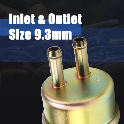 Inlet and outlet details of electric fuel pump for Mule 3000 3010 3020 1000 OE Replacement 49040-1055, size 9.3mm