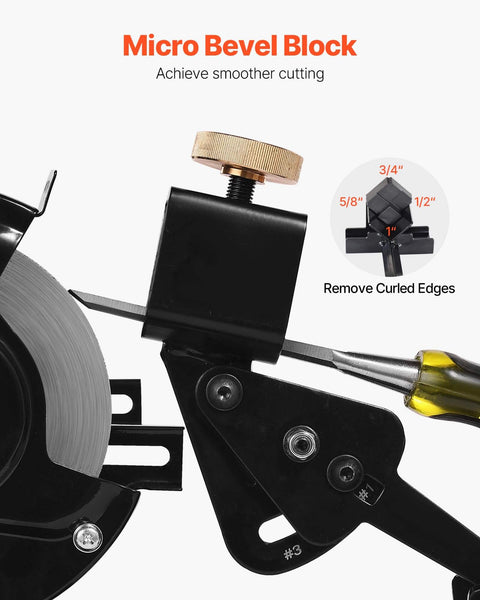 Shop Ready Multi Grind Sharpening Jig For 6 Inch And 8 Inch Bench Grinders with micro bevel block in action