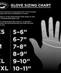 Glove sizing chart for Premium Split Cowhide MIG And Stick Welding Gloves With Wool Lining Kontour Fit Kevlar Protection