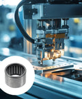 Industrial machine with inset showing 10 Pcs Full Complement Drawn Cup Needle Roller Bearing Set 22mm ID 28mm OD 20mm Height Pre Greased