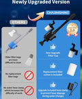 All in One 6 in 1 Electric Gravel Vacuum for Aquariums, Auto Water Change, Sand Washing, Water Circulation, Includes Reusable Filter Cup and Hose Clamp, 370GPH 22W Fish Tank Cleaner upgraded version with filter cup and hose clamp
