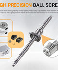 Ball Screw Assembly 400mm Long 12mm Diameter with End Machining and Nut, BK10 BF10 End Supports and Coupler for CNC Router