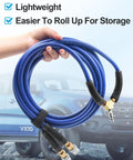 Heavy Duty Dual Tire Inflation Hose Quarter Inch X 8 Foot Hybrid Air Compressor Line with Quick Coupler Fittings displayed for trucks.