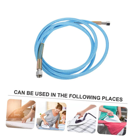 Workhorse High Pressure Steam Tube Replacement Flexible Steam Iron Cleaner Hose With PTFE Material shown with usage examples